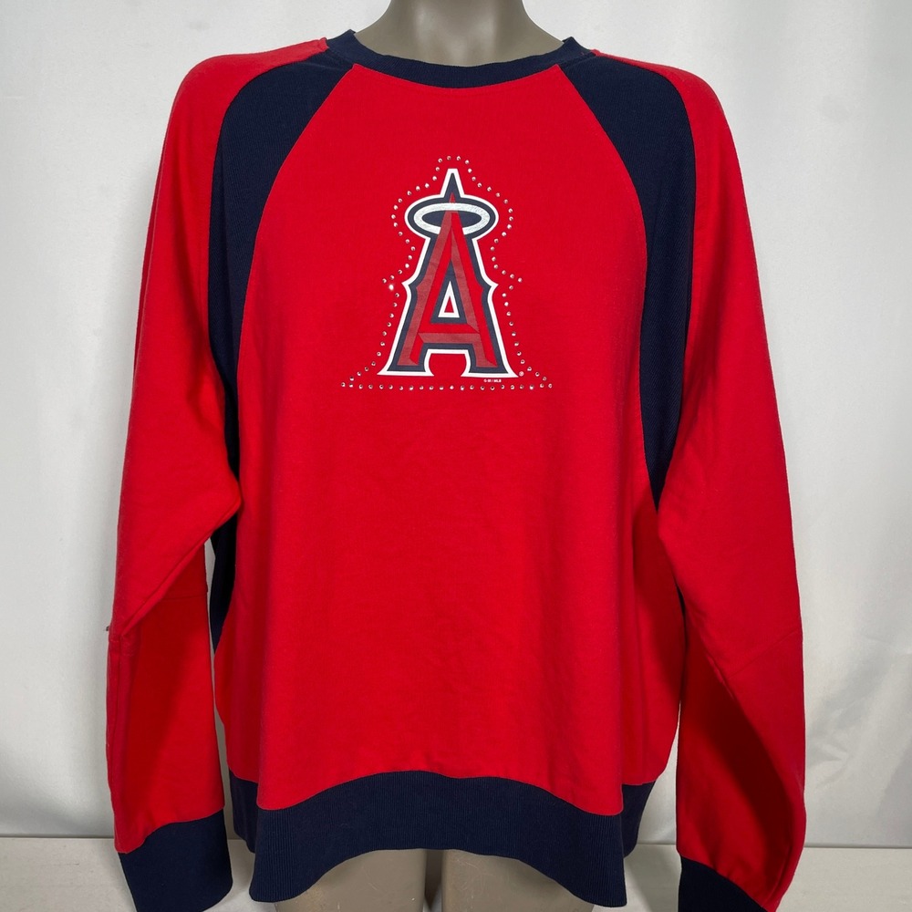 Los Angeles Angels MLB G-III 4Her Red Navy Rhinestone Sweatshirt Women's XXL